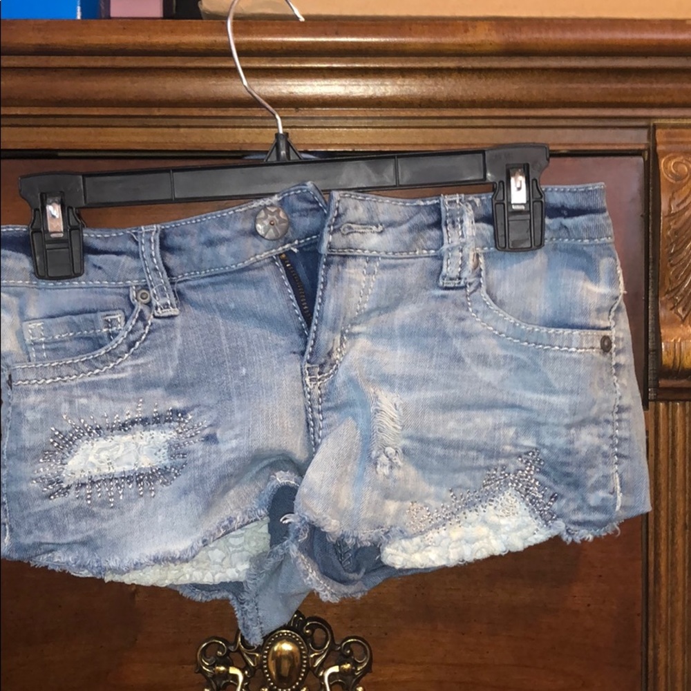 Light Blue Very Short Jean Shorts